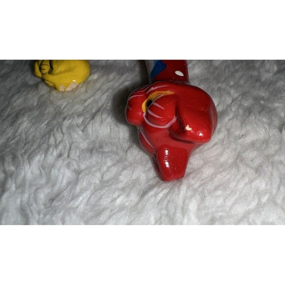 Folk Art Hand Painted Long Neck Cat Figurines 4” & 2.5” VTG MCM Anthropomorphic - Picture 8 of 16